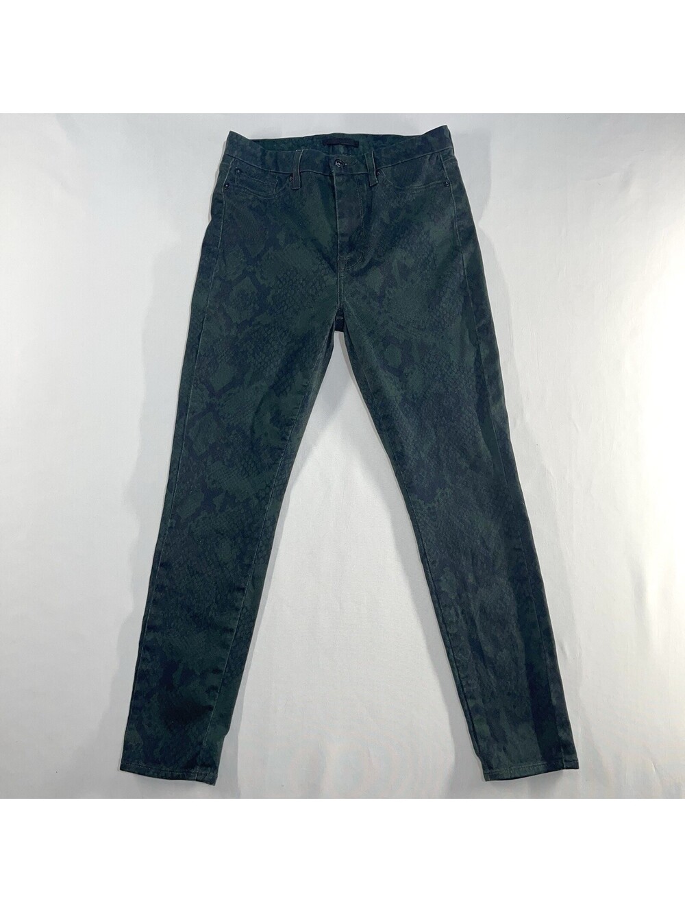 Seven 7 For All Mankind Womens 28  Skinny Green Snake Print Stretch Jeans Rodeo